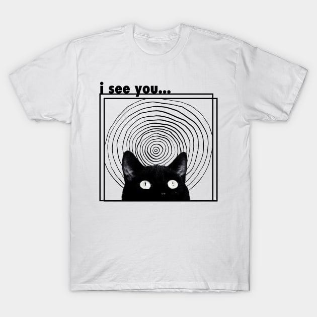 Black Cat T-Shirt by psninetynine